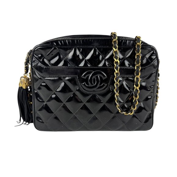 CHANEL Black Leather Shoulder Bag - Picture 1 of 5